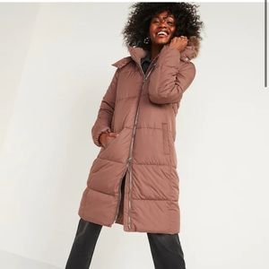 Old Navy Frost-Free Long Hooded Puffer Jacket S